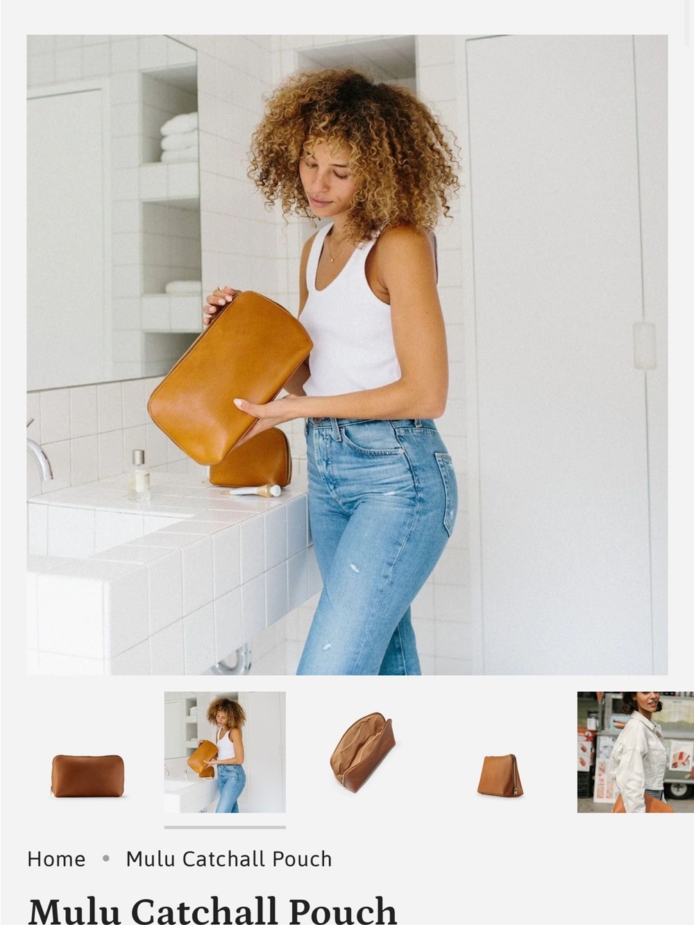 Mulu Catchall Pouch — Caramel Leather Travel Case